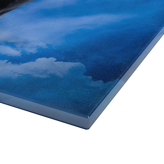 Mops im Himmel als Engel-Beileid Schneidebrett (Ecke)