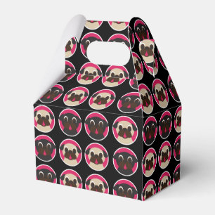 Mops im Kreise Muster Party Geschenkschachtel