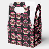 Mops im Kreise Muster Party Geschenkschachtel (Geöffnet)