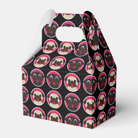 Mops im Kreise Muster Party Geschenkschachtel (Vorderseite)