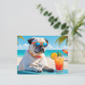 Mops im Paradies Feiertagspostkarte (Stehend Vorderseite)
