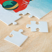 Mops im Schnee mit Weihnachtsgeschenken Puzzle (Seite)