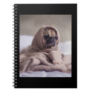 Mops in Blanket Niedlicher Mops Hund Lover Geschen Notizblock