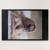 Mops in Blanket Niedlicher Mops Hund Lover Geschen Puzzle (Horizontal)