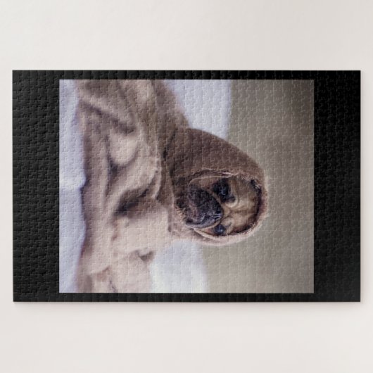 Mops in Blanket Niedlicher Mops Hund Lover Geschen Puzzle (Horizontal)