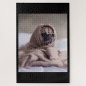 Mops in Blanket Niedlicher Mops Hund Lover Geschen Puzzle (Vertikal)
