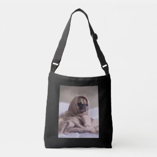 Mops in Blanket Niedlicher Mops Hund Lover Geschen Tragetaschen Mit Langen Trägern