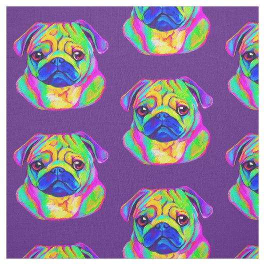 Mops in den Farben Stoff (Muster)