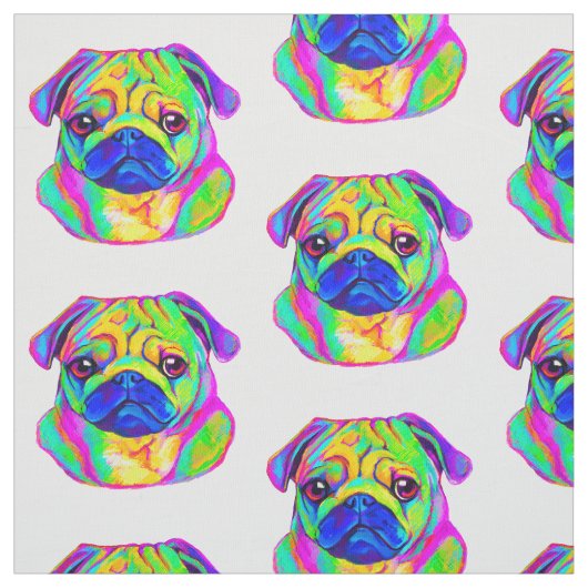 Mops in den Farben Stoff (Muster)