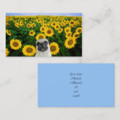 Mops in den Sonnenblumegeschäftskarten Visitenkarte (Vorne/Hinten)