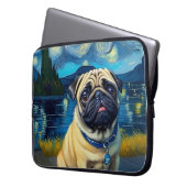 Mops in der Sternennacht Laptopschutzhülle (Vorderseite Links)