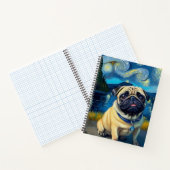 Mops in der Sternennacht Notizblock (Innenseite)
