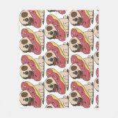 Mops in Donut Fleecedecke (Vorderseite)