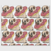 Mops in Donut Geschenkpapier (Flach)