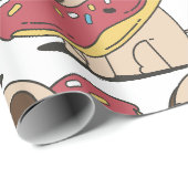 Mops in Donut Geschenkpapier (Rolleneckpunkt)