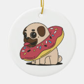 Mops in Donut Keramik Ornament (Vorne)