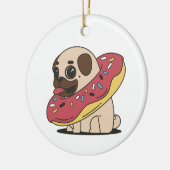 Mops in Donut Keramik Ornament (Links)