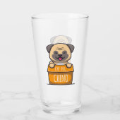Mops in einem Cup - Cap-Mops-Chino Glas (Rückseite)