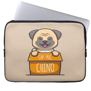 Mops in einem Cup - Cap-Mops-Chino Laptopschutzhülle
