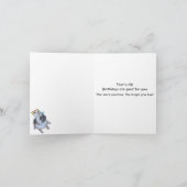 Mops in einem Geburtstags-Hut Karte (Innenseite)