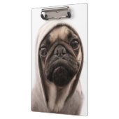 Mops in einem Hoodie Klemmbrett (Links)