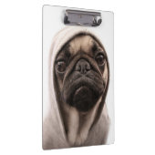 Mops in einem Hoodie Klemmbrett (Rechts)