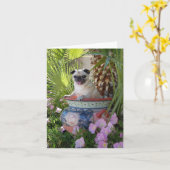 Mops in einem Jug Karte (Gelbe Blume)