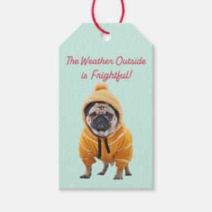 Mops in einem Tracksuit "Frightful Weather" Gesche Geschenkanhänger