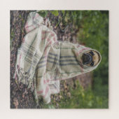 Mops in einer Decke Puzzle (Horizontal)