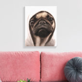 Mops in einer Hoodie Leinwanddruck (Insitu (Wohnzimmer))