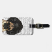 Mops in einer schlechten Wiege Gepäckanhänger (Vorderseite horizontal)