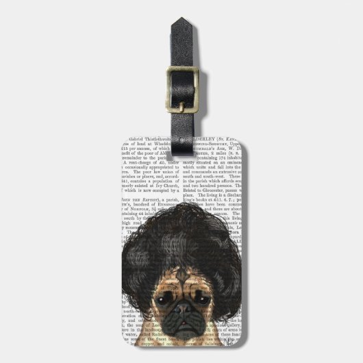 Mops in einer schlechten Wiege Gepäckanhänger (Vorderseite vertikal)