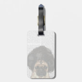 Mops in einer schlechten Wiege Gepäckanhänger (Rückseite vertikal)