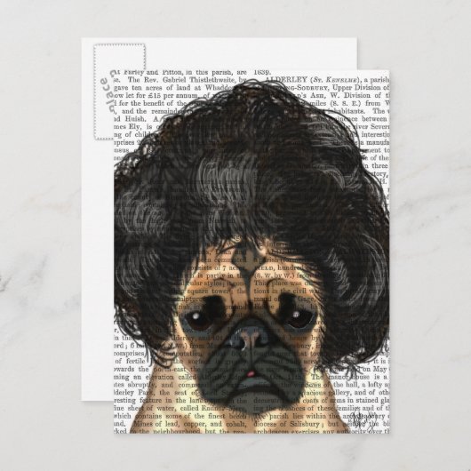 Mops in einer schlechten Wiege Postkarte (Vorne/Hinten)