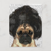 Mops in einer schlechten Wiege Postkarte (Vorderseite)