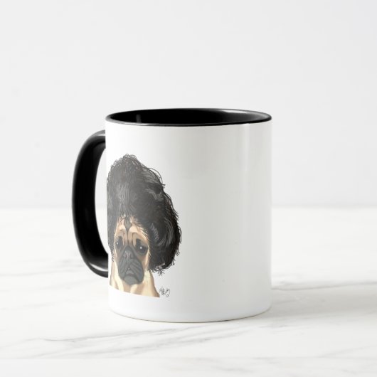 Mops in einer schlechten Wiege Tasse (Vorderseite Links)