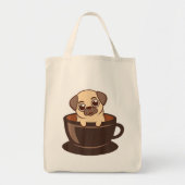 Mops in einer Tasse Kaffee trinken Dose Pet Lover Tragetasche (Vorne)