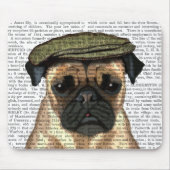Mops in flacher Kappe Mousepad (Vorne)