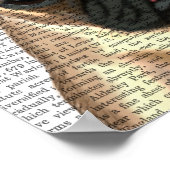 Mops in flacher Kappe Poster (Ecke)