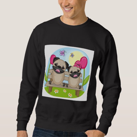 Mops in Liebe Essenzieller T - Shirt 862 (Vorderseite)