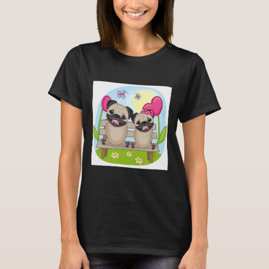 Mops in Liebe Essenzieller T - Shirt 862 (Vorderseite)