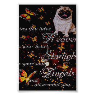 Mops in meinem Herzen, lustiger Mops Dog Lover Ges Fotodruck