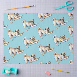 Mops in Pastellfarben  Seidenpapier