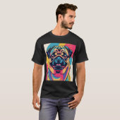 Mops in Pop-Art Eins T-Shirt (Vorne ganz)