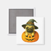 Mops in Pumpkin Magnet (Vorderseite/Rückseite)