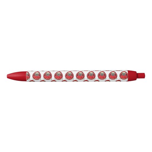 Mops in roter Kapuzenjacke Kugelschreiber (Vorderseite)
