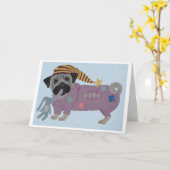 Mops in Schlafanzügen  Karte (Gelbe Blume)