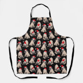 Mops in Weihnachtsmannmützen Weihnachtsmuster Schürze (Vorderseite)