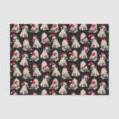 Mops in Weihnachtsmannmützen Weihnachtsmuster Seidenpapier (Vorderseite)