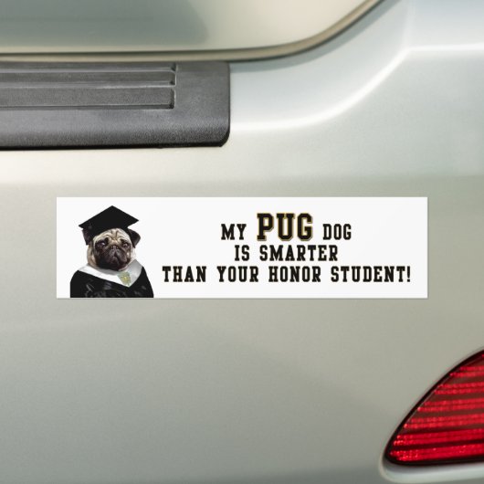 Mops intelligenter als Ehrenstudent Autoaufkleber (Auf Auto)